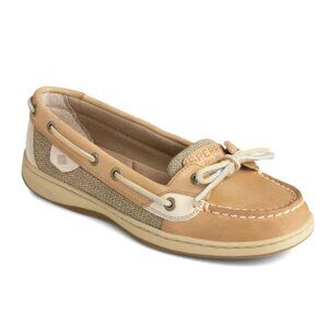 Sperry Top-Sider Angelfish Women's Leather Tan and beige Boat shoes size 8.5 EUC